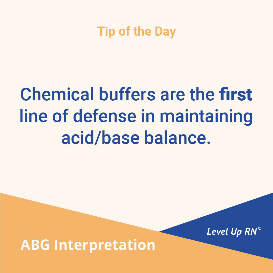 Chemical buffers are the first line of defense in maintaining acid/base balance.