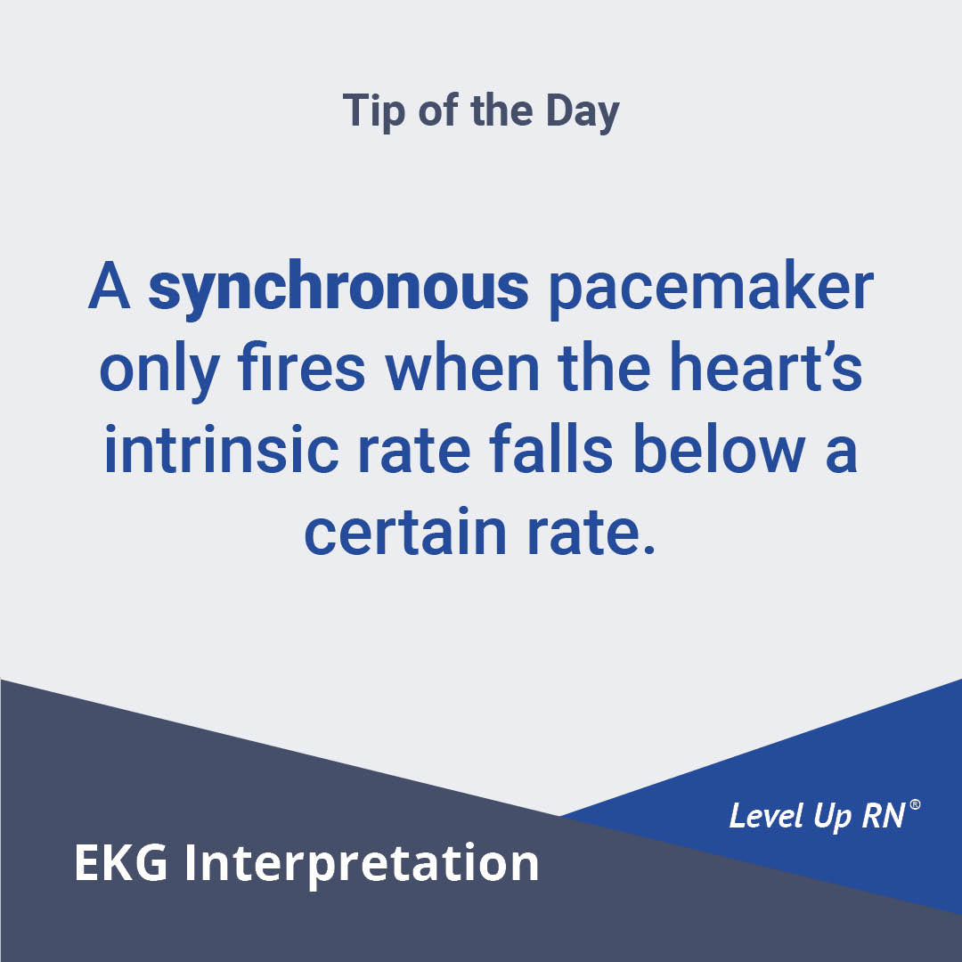 A synchronous pacemaker only fires when the heart's intrinsic rate falls below a certain rate.