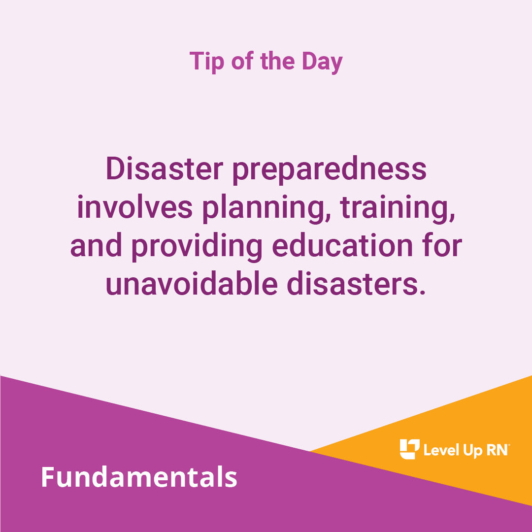Disaster preparedness involves planning, training, and providing education for unavoidable disasters.