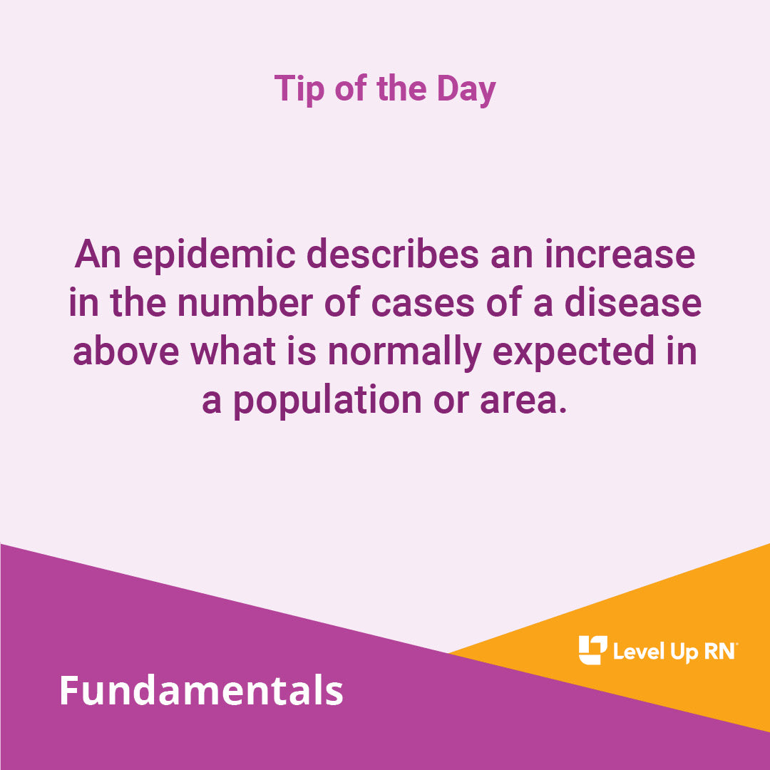 An epidemic describes an increase in the number of cases of a disease above what is normally expected in a population or area.