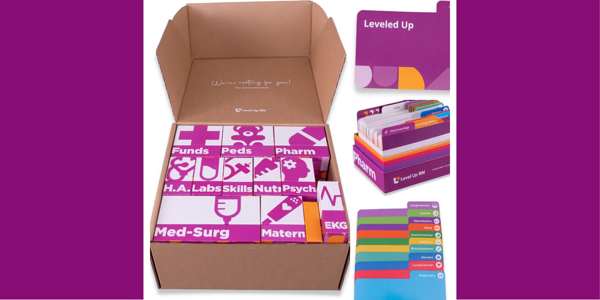 Survival kit plus tabs and an open flashcard box