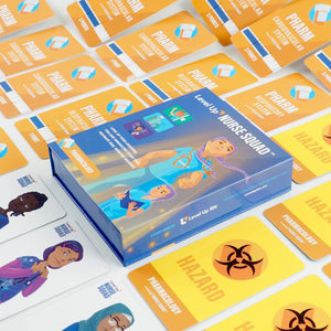 thumbnail view of_Level Up Nurse Squad - Pharmacology - Card Game from Level Up RN: Pharm-FlatLay